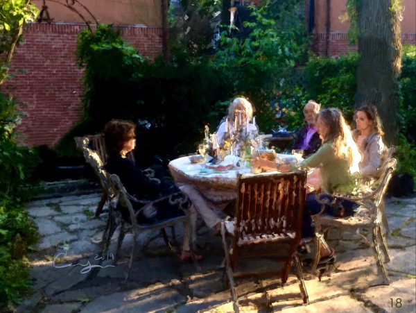 Neighbours Dining At Sunset